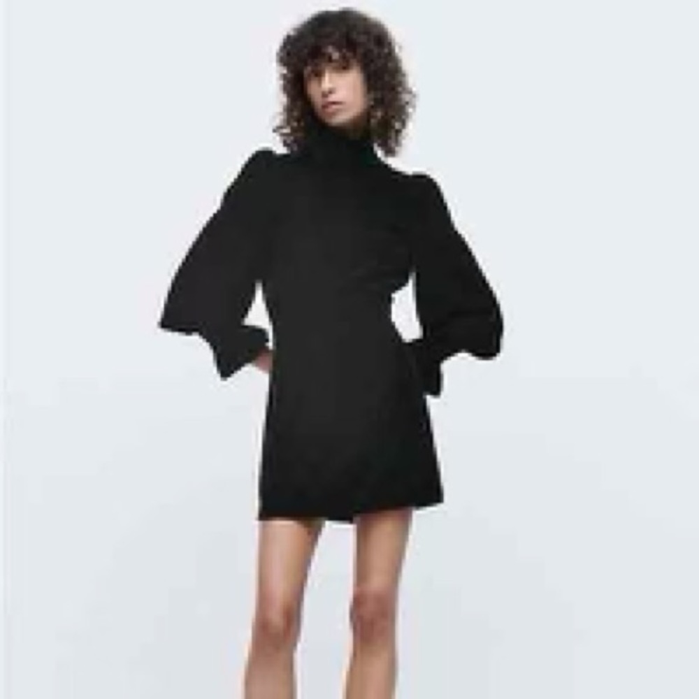ZARA Velvet Mini Dress in Black